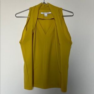 NWOT Diane Von Furstenberg Yellow Mustard Sleeveless Top Blouse S